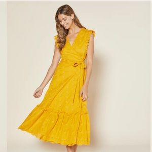 Outerknown “Kahlo” Wrap Dress in Goldenrod Yellow - Size XS - NWT